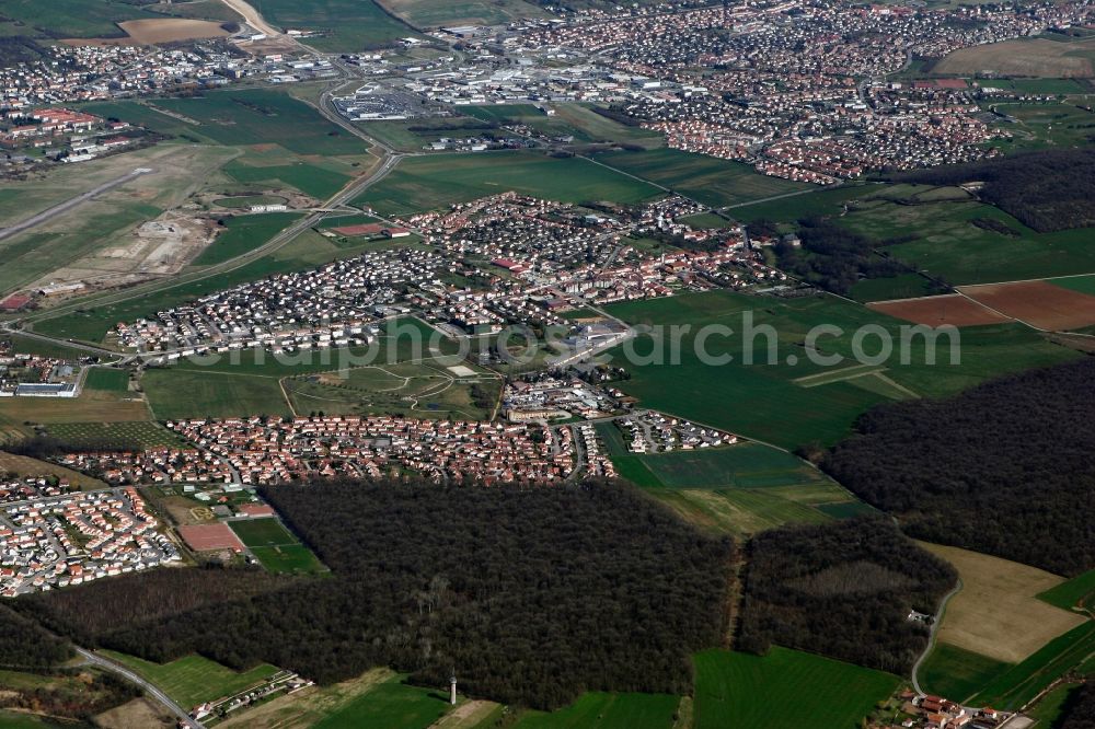 Nancy from the bird's eye view: Cityscape of the French city of Nancy in Lorraine in France