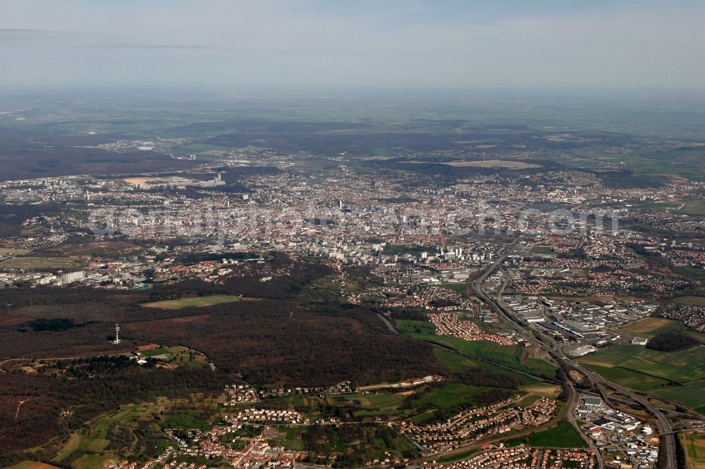 Nancy from the bird's eye view: Cityscape of the French city of Nancy in Lorraine in France