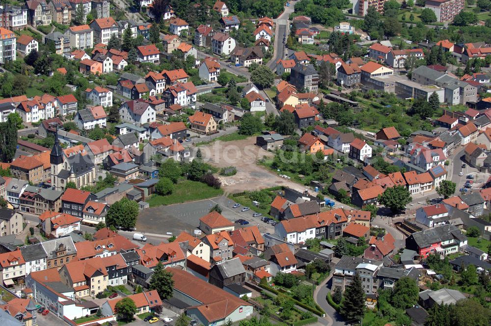 Aerial photograph Friedrichroda - Blick auf einen Teil der Kleinstadt Friedrichroda, eine von fünf staatlich anerkannten Luftkurorten in Thüringen. View of the small town Friedrichroda in Thuringia.