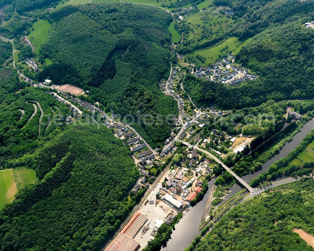 Aerial image Friedrichssegen, Lahnstein - City view from Friedrichssegen, Lahnstein in the state Rhineland-Palatinate