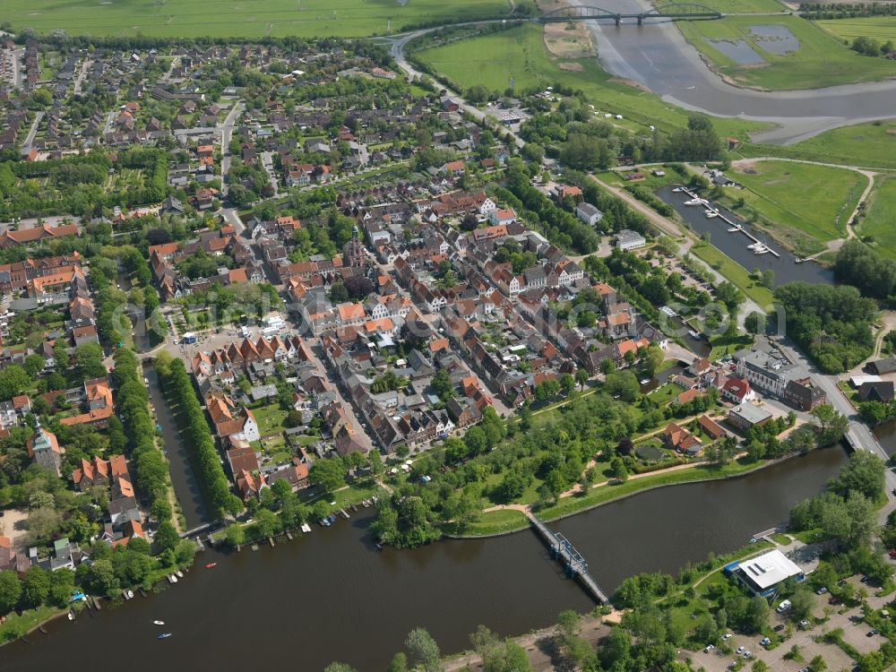 Friedrichstadt from the bird's eye view: City view from Friedrichstadt in Schleswig-Holstein