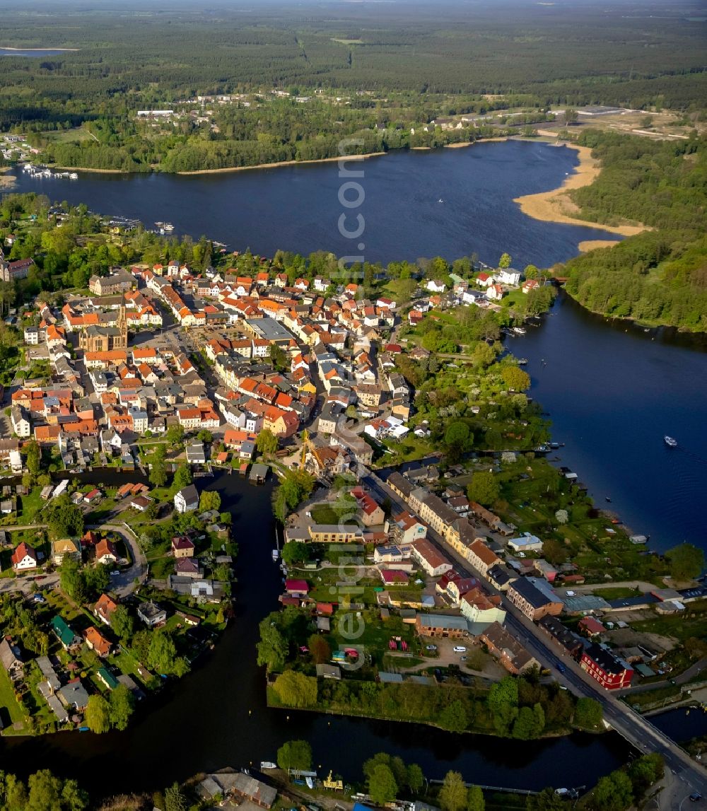 Fürstenberg/Havel from above - City view of Fuerstenberg / Havel in the state of Brandenburg