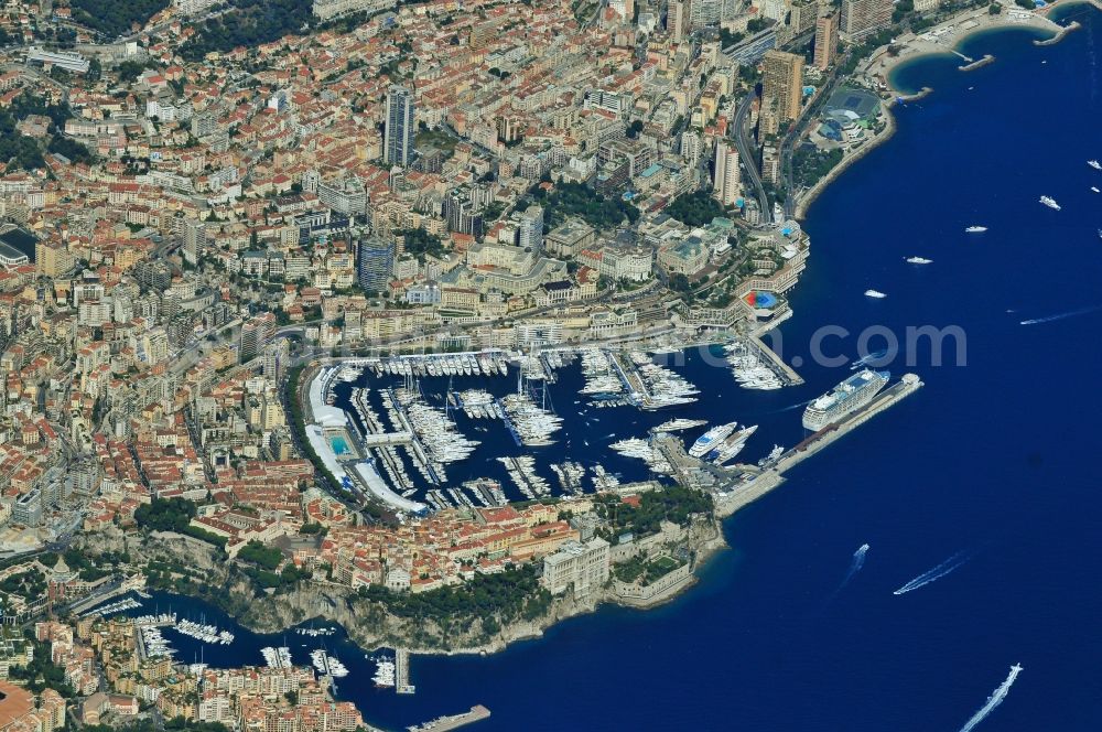 Aerial photograph Monaco - Cityscape of the principality of Monaco, the second smallest city-state in the world, on the Mediterranean coast