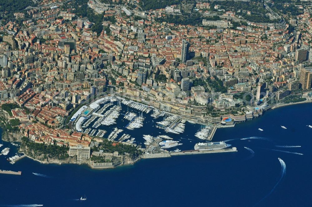 Aerial photograph Monaco - Cityscape of the principality of Monaco, the second smallest city-state in the world, on the Mediterranean coast