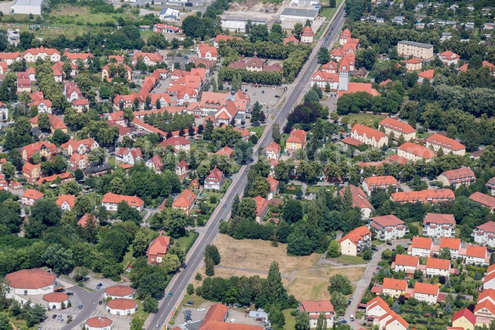 Aerial image Senftenberg - City view of Marga in Senftenberg Brieske Garden City in the Federal State of Brandenburg. Was built the garden city from 1907 to 1915 as a workers colony of Ilse mining AG. Its name goes back to the pit opened in 1906 in Brieske Marga