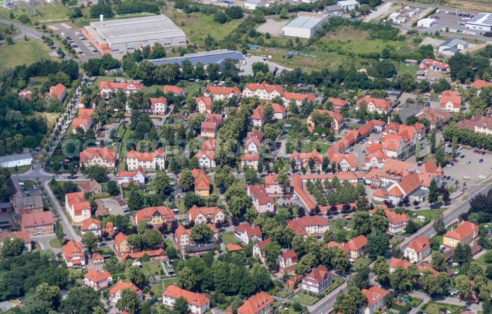 Aerial photograph Senftenberg - City view of Marga in Senftenberg Brieske Garden City in the Federal State of Brandenburg. Was built the garden city from 1907 to 1915 as a workers colony of Ilse mining AG. Its name goes back to the pit opened in 1906 in Brieske Marga