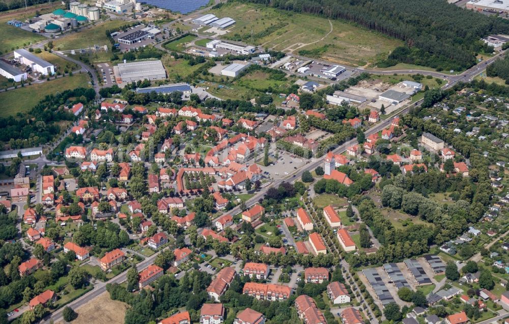 Senftenberg from the bird's eye view: City view of Marga in Senftenberg Brieske Garden City in the Federal State of Brandenburg. Was built the garden city from 1907 to 1915 as a workers colony of Ilse mining AG. Its name goes back to the pit opened in 1906 in Brieske Marga