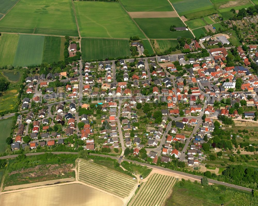 Gau-Weinheim, Ober-Saulheim from above - City view from Gau-Weinheim, Ober-Saulheim in the state Rhineland-Palatinate