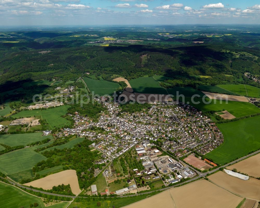 Gladbach from above - City view from Gladbach in the state Rhineland-Palatinate