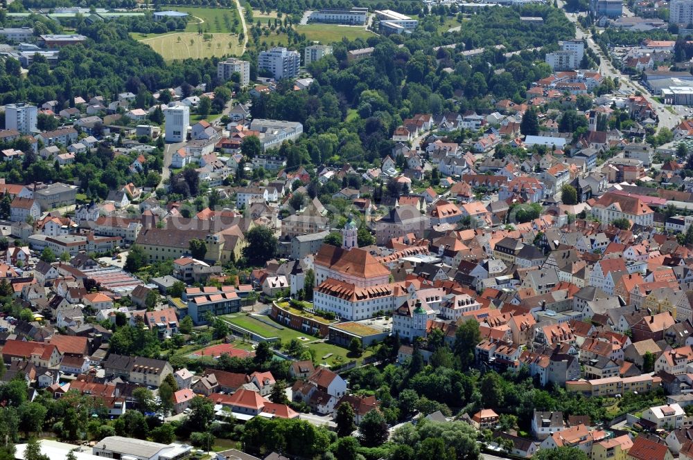 Günzburg from the bird's eye view: City view of Guenzburg in the state Bavaria