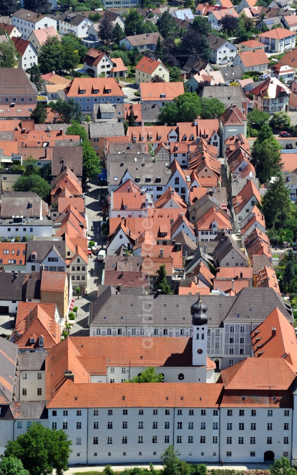 Günzburg from the bird's eye view: City view of Guenzburg in the state Bavaria