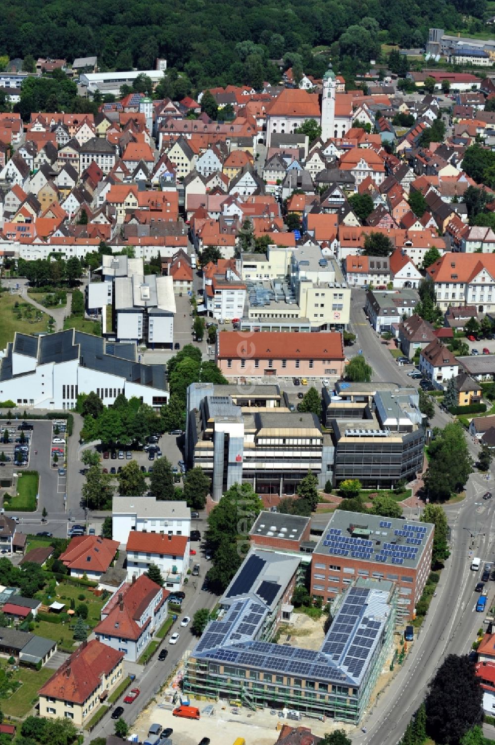 Günzburg from above - City view of Guenzburg in the state Bavaria