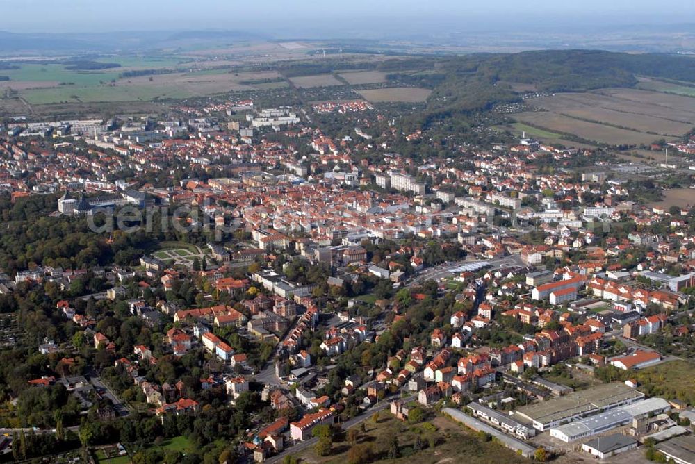 Aerial photograph Gotha - Blick auf die Stadt Gotha. Gotha ist die Kreisstadt des Landkreises Gotha im Freistaat Thüringen und kann auf eine über 1225-jährige Geschichte zurückblicken.