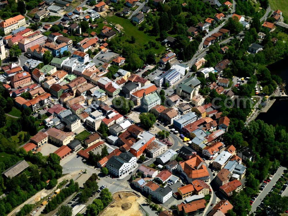 Grafenau from above - City view of Grafenau (Lower Bavaria) in Bavaria