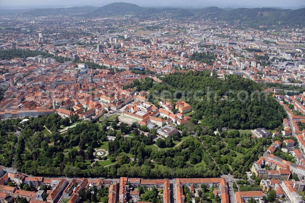 Aerial photograph Graz - Cityscape of Graz in Styria in Austria