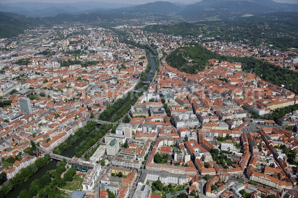 Graz from the bird's eye view: Cityscape of Graz in Styria in Austria