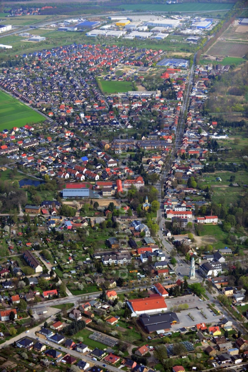 Aerial image Großbeeren - Cityscape of Grossbeeren in the Teltow-Flaming in Brandenburg