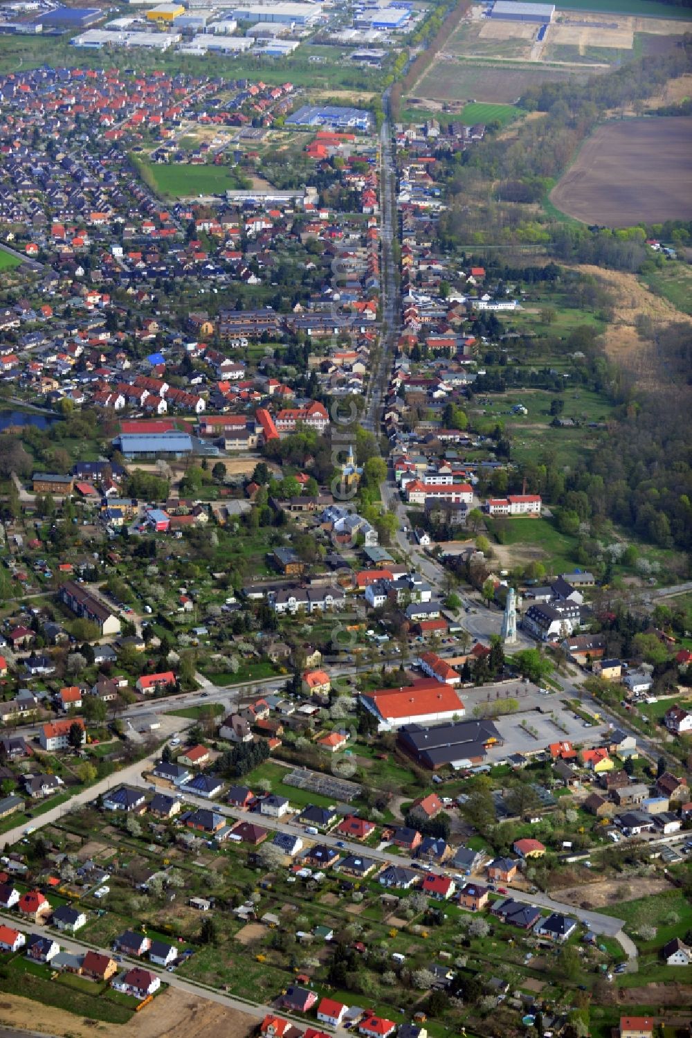 Aerial image Großbeeren - Cityscape of Grossbeeren in the Teltow-Flaming in Brandenburg