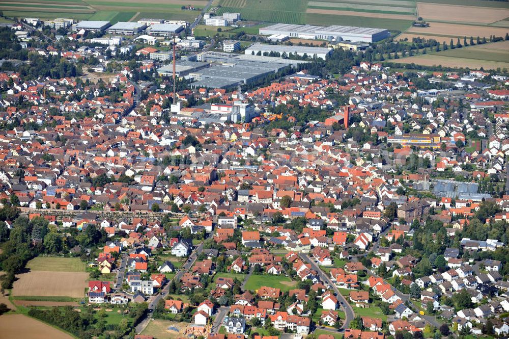 Großostheim from the bird's eye view: View over the city Grossostheim in Bavaria