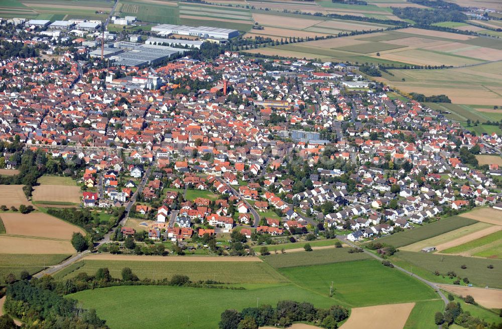 Aerial image Großostheim - View over the city Grossostheim in Bavaria