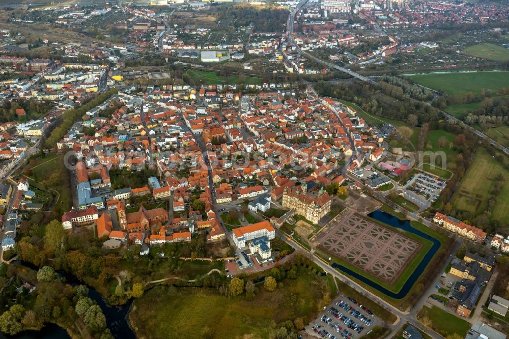 Aerial image Güstrow - City view of Guestrow in the state Mecklenburg-West Pomerania