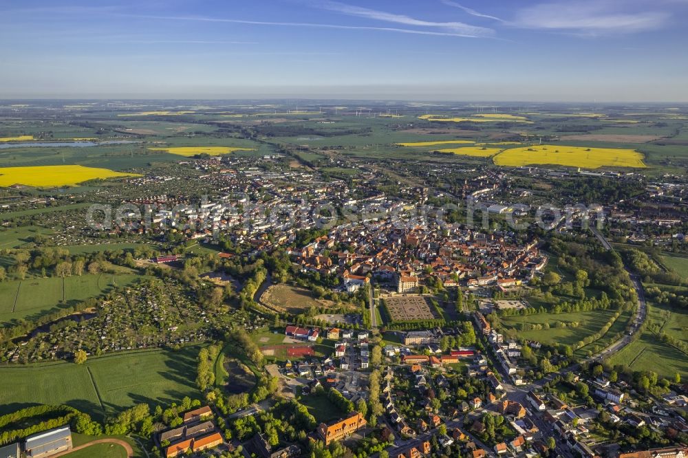 Güstrow from the bird's eye view: City view of Guestrow in the state Mecklenburg-West Pomerania