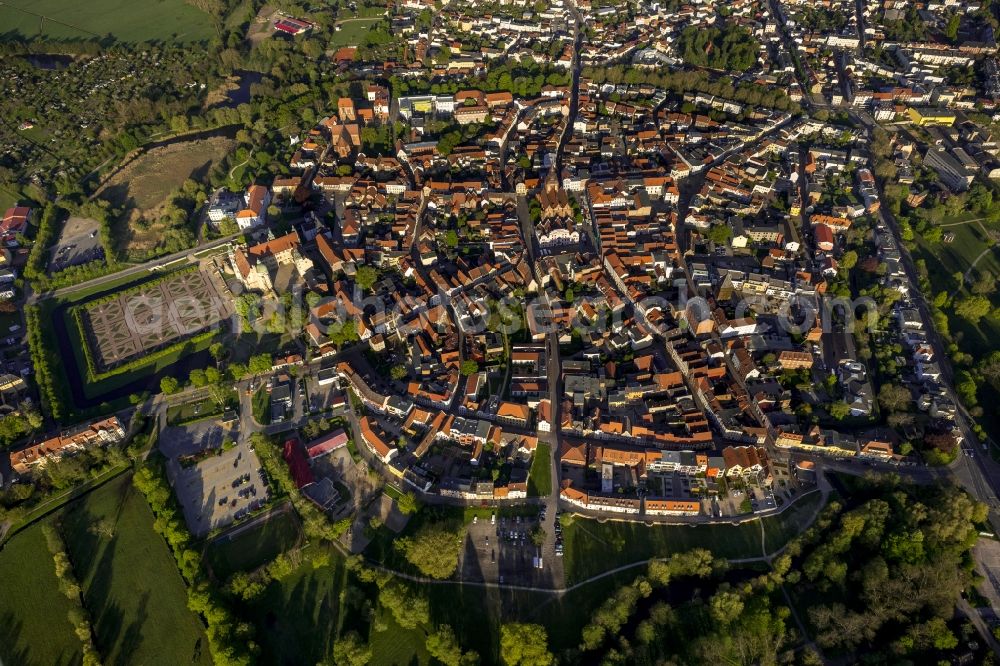 Güstrow from above - City view of Guestrow in the state Mecklenburg-West Pomerania