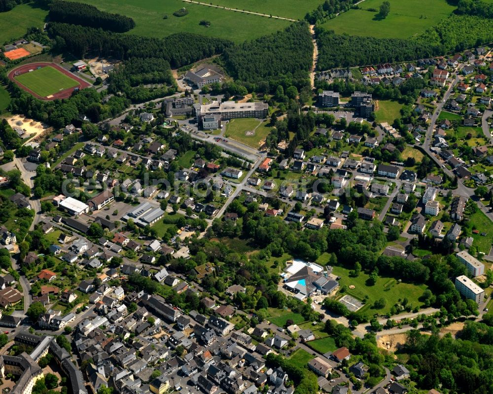 Hachenburg from the bird's eye view: City view from Hachenburg in the state Rhineland-Palatinate