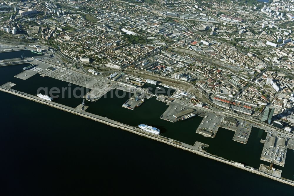 Aerial image Marseille - Cityscape with the Europort / Port autonome de Marseille in the Provence-Alpes-Cote d'Azur, France