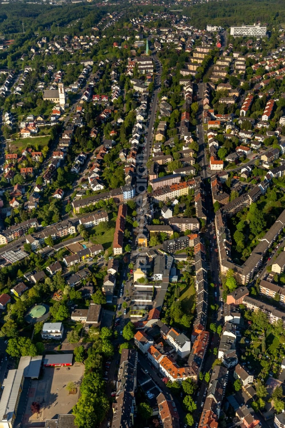 Aerial image Hagen - City view of Hagen in the state North Rhine-Westphalia