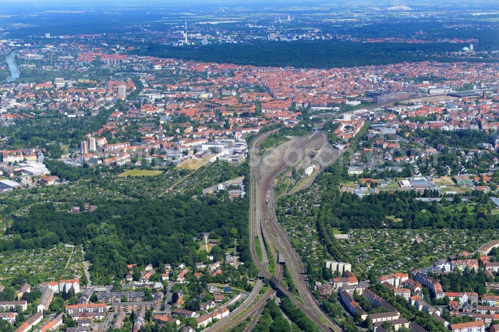 Aerial image Hannover - District Hainholz in the city area in Hannover in the state Niedersachsen, Germany