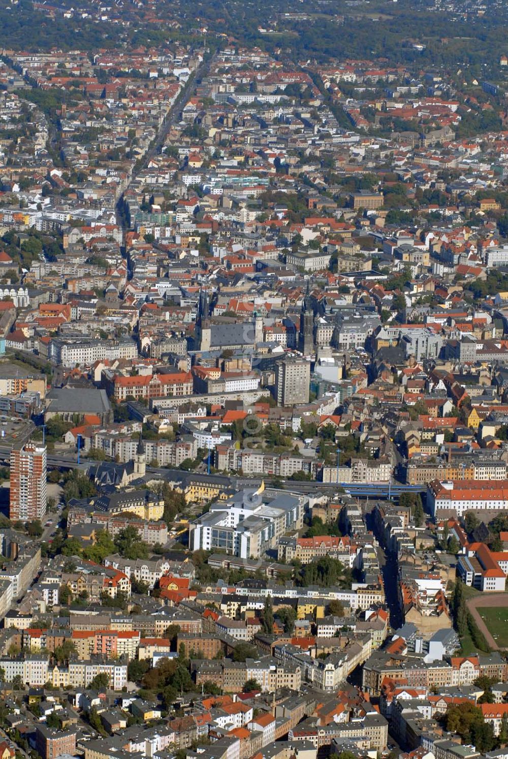 Halle from above - Halle 23.09.06 Blick auf die Stadt Halle an der Saale.