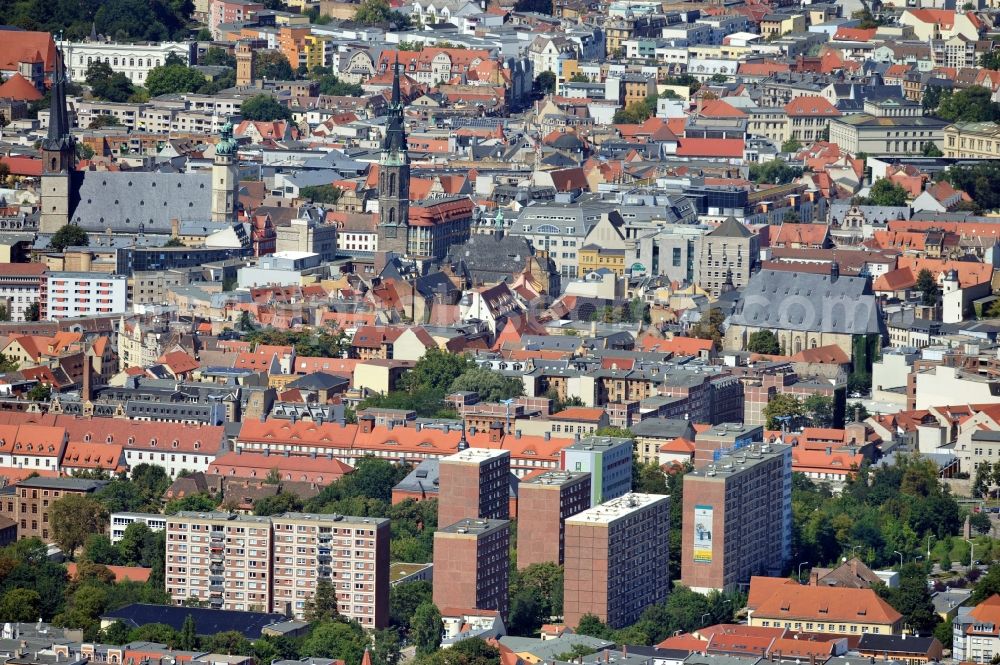 Halle (Saale) from the bird's eye view: City view of Halle (Saale) in Saxony-Anhalt