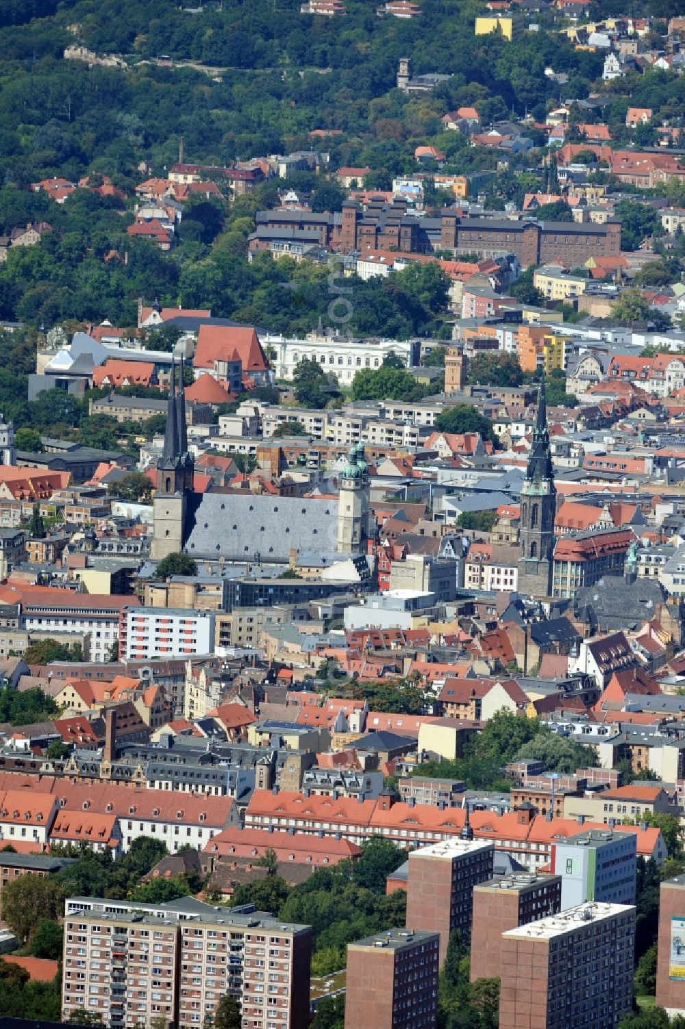 Aerial image Halle (Saale) - City view of Halle (Saale) in Saxony-Anhalt