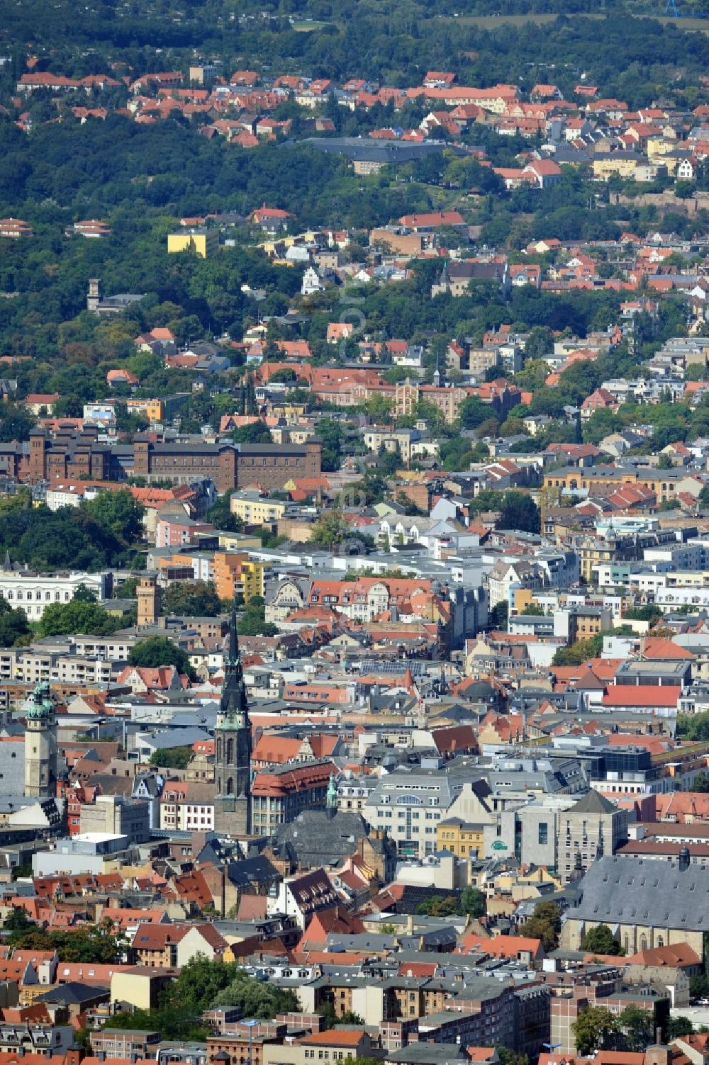 Aerial photograph Halle (Saale) - City view of Halle (Saale) in Saxony-Anhalt