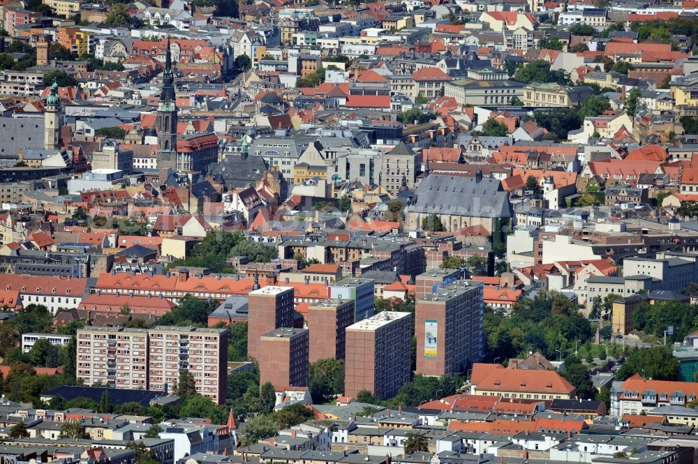 Halle (Saale) from above - City view of Halle (Saale) in Saxony-Anhalt