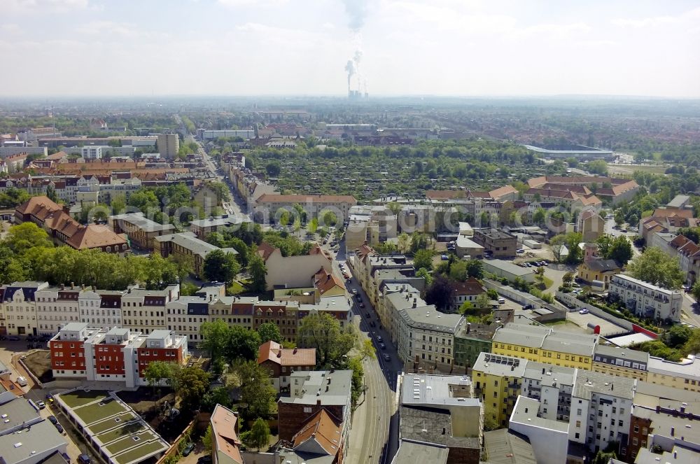 Halle (Saale) from above - City view of Halle ( Saale ) in the state Saxony-Anhalt