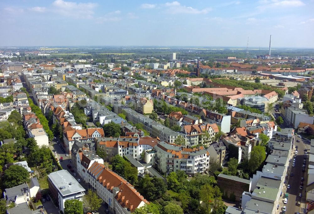 Halle (Saale) from the bird's eye view: City view of Halle ( Saale ) in the state Saxony-Anhalt