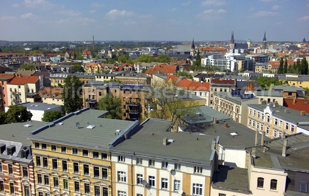 Halle (Saale) from above - City view of Halle ( Saale ) in the state Saxony-Anhalt