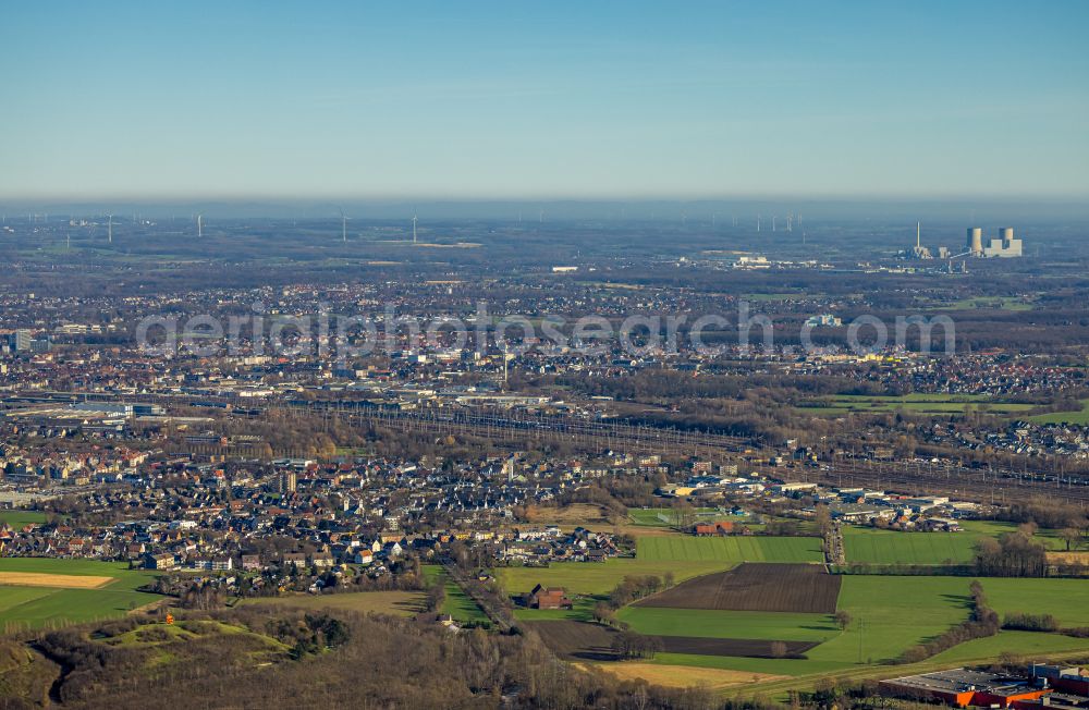 Aerial image Hamm - City view of in Hamm in the state North Rhine-Westphalia, Germany