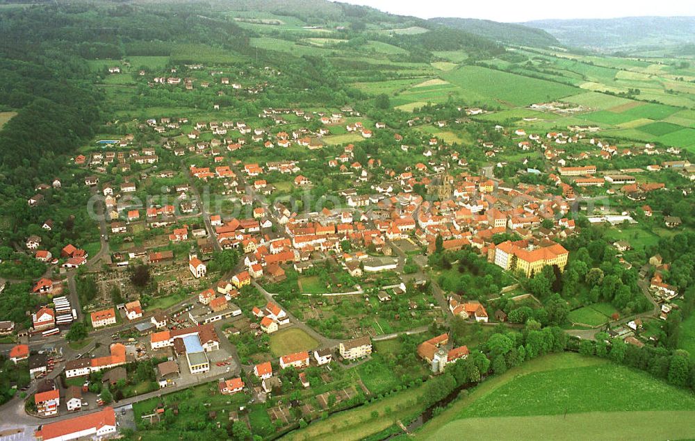 Hammelburg / Bayern from above - Stadtansicht von Hammelburg / Bayern.