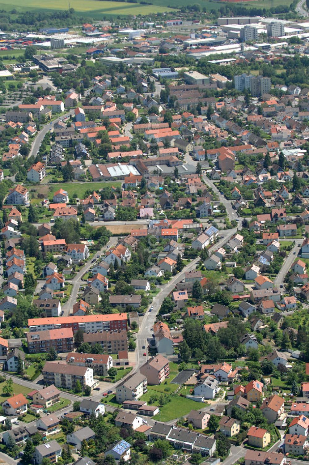 Aerial image Haßfurt - Cityscape of Hassfurt in Bavaria