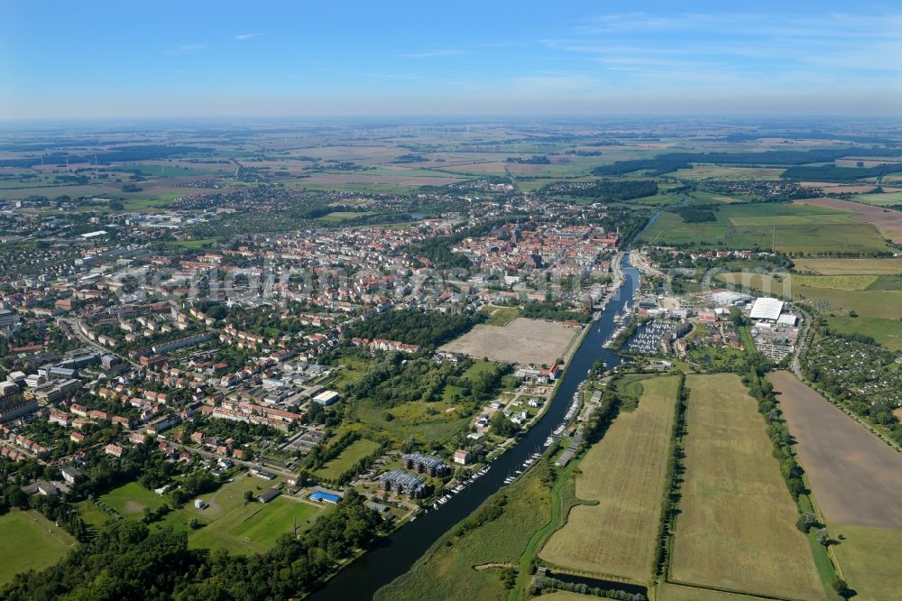 Greifswald from the bird's eye view: City view of the historic city center of the Hanseatic city of Greifswald in Mecklenburg-Western Pomerania