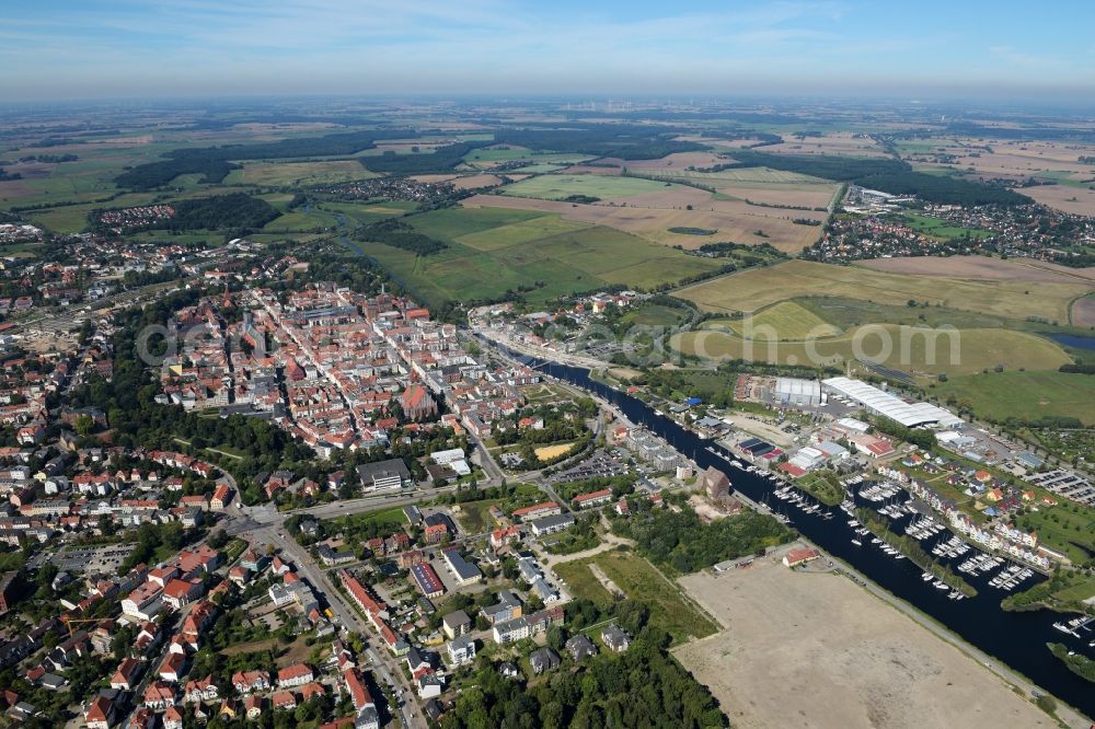 Greifswald from above - City view of the historic city center of the Hanseatic city of Greifswald in Mecklenburg-Western Pomerania