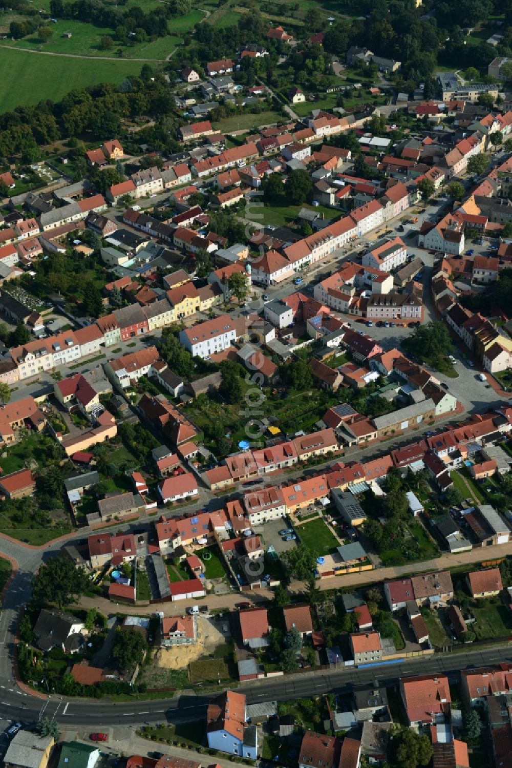 Mittenwalde from above - Cityscape from the historic city center Mittenwalde in Brandenburg