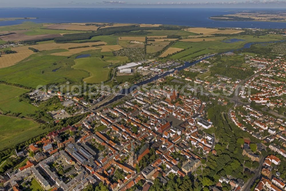 Hansestadt Greifswald from above - City view of the historic city center with Jacobi Church and Cathedral of St. Nikolai and marketplace of the Hanseatic city of Greifswald in Mecklenburg-Western Pomerania