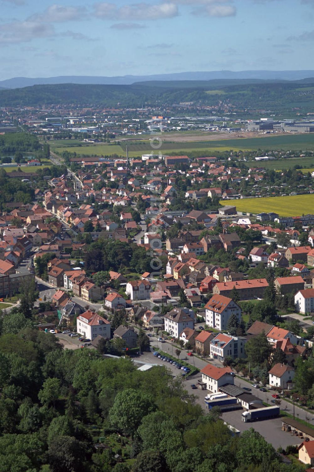 Aerial photograph Ichtershausen - Stadtansicht der Gemeinde Ichtershausen in Thüringen. Townscape of Ichtershausen in Thuringia.