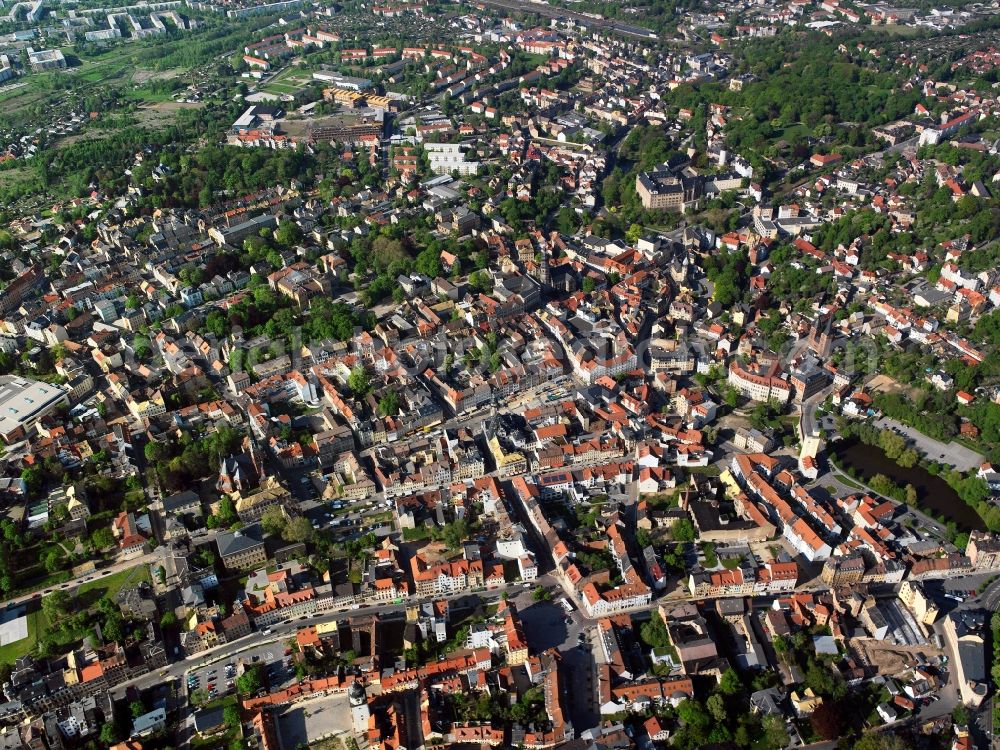 Altenburg from above - Cityscape of downtown Altenburg in Thuringia