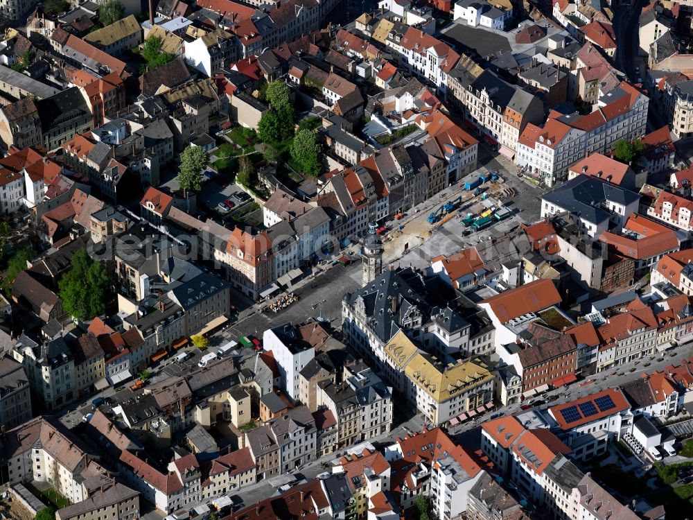 Aerial image Altenburg - Cityscape of downtown Altenburg in Thuringia