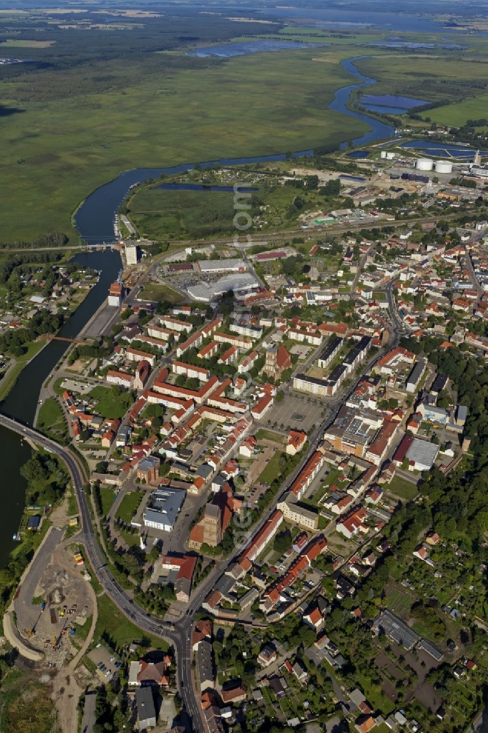 Aerial image Anklam - Cityscape of downtown Anklam in Mecklenburg-Western Pomerania